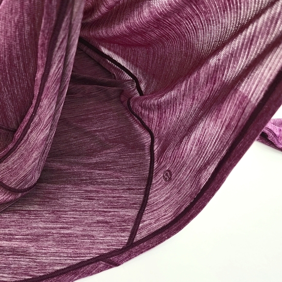 Lululemon Lightweight Long Sleeves Top Heathered Purple Semi Sheer Stretch Sz 8 - Picture 5 of 8
